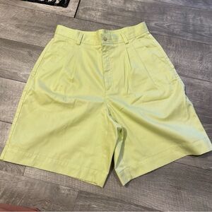 Liz Claiborne Lime Green Flat Front Shorts